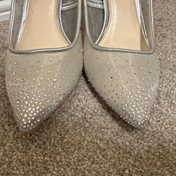 Jessica Simpson Silver Mesh Jewel Women's Heels - Picture 10 of 10